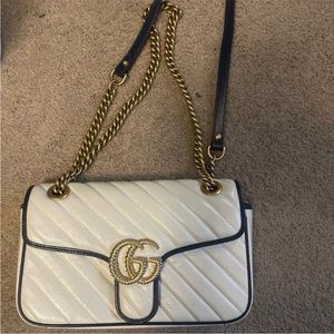 Gucci marmont bag blue and white